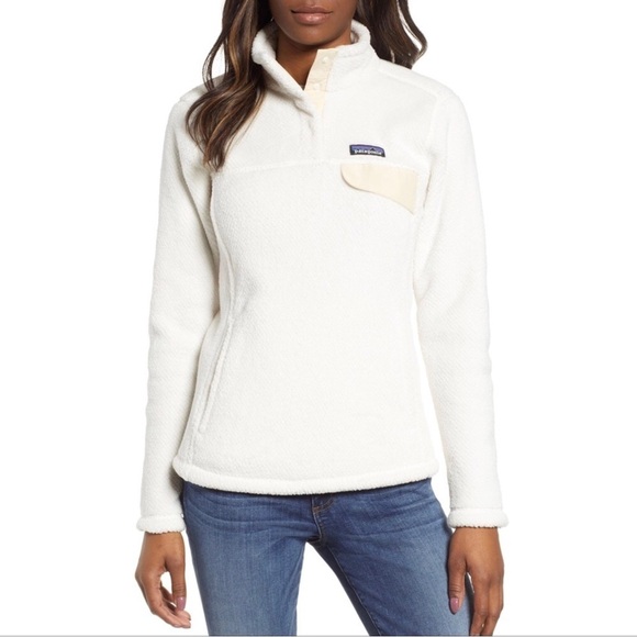 Women's Patagonia Re-Tool Snap-T Fleece Pullover (Raw Linen White X-Dye) - Picture 2 of 14